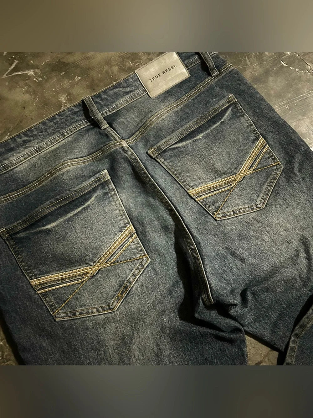 SIZE 34 True Rebel 805 Straight Fit Premium Denim Jeans